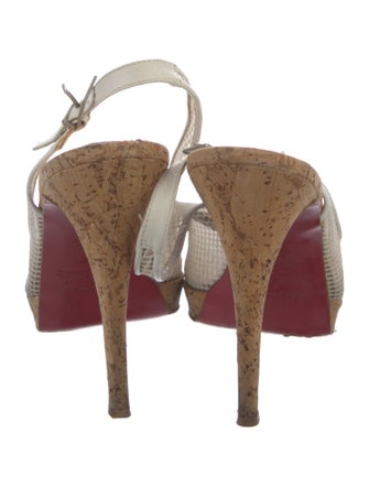 Christian Louboutin Mesh Mesh Accents Slingback Sandals