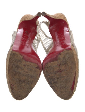 Christian Louboutin Mesh Mesh Accents Slingback Sandals