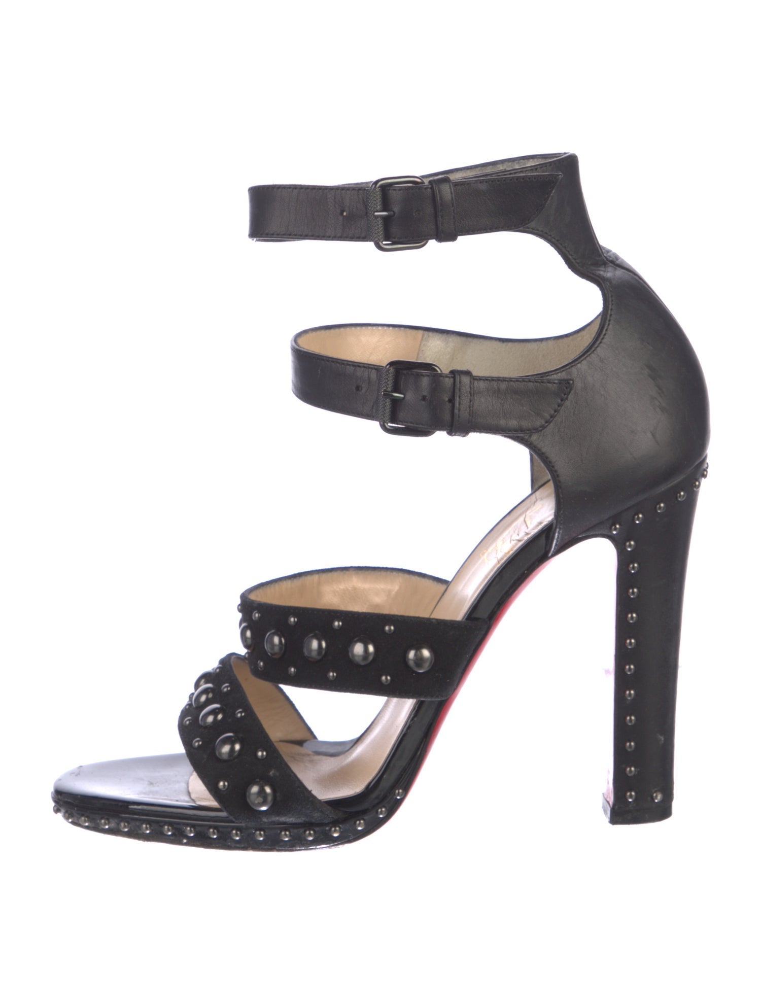 Christian Louboutin Leather Studded Accents Sandals