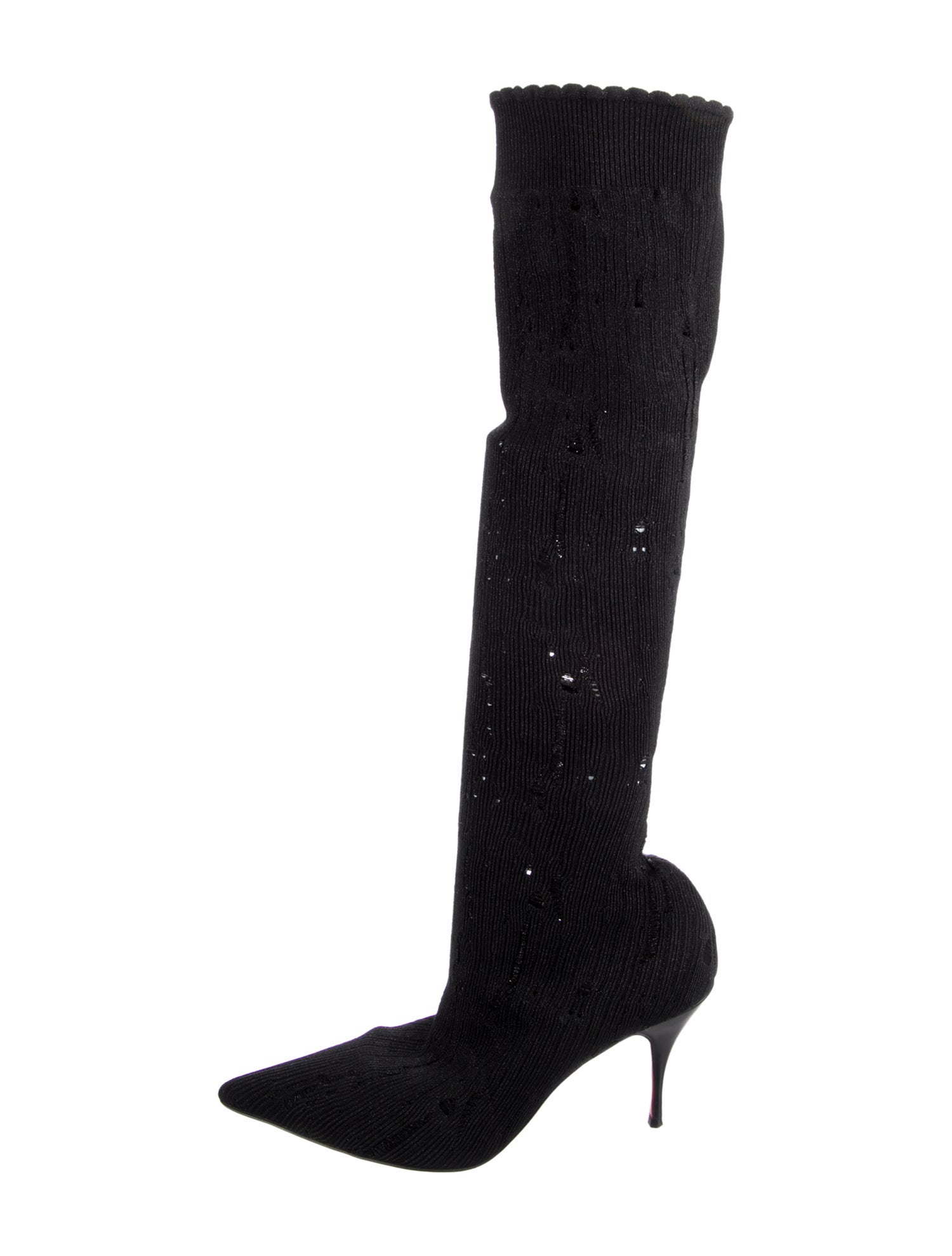 Christian Louboutin Distressed Accents Sock Boots
