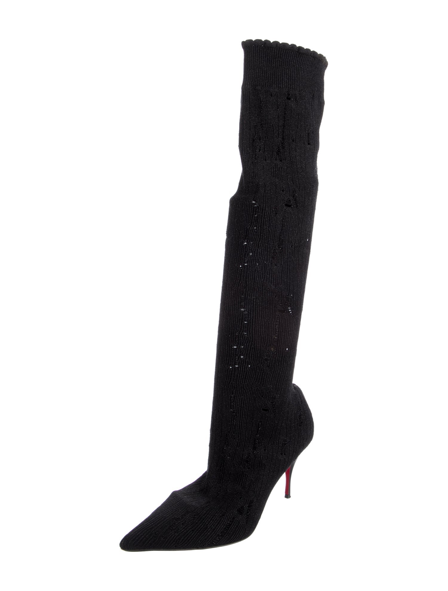 Christian Louboutin Distressed Accents Sock Boots