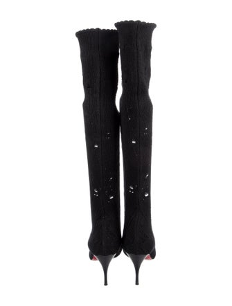 Christian Louboutin Distressed Accents Sock Boots