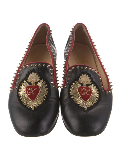 Christian Louboutin Spike Accents Leather Loafers