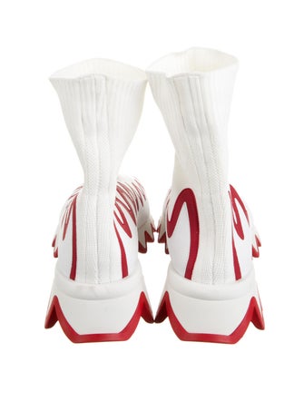 Christian Louboutin Striped Leather Trim Embellishment Sneakers