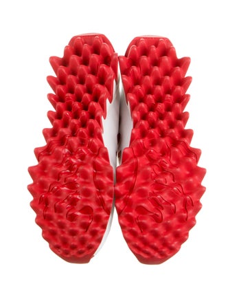 Christian Louboutin Striped Leather Trim Embellishment Sneakers