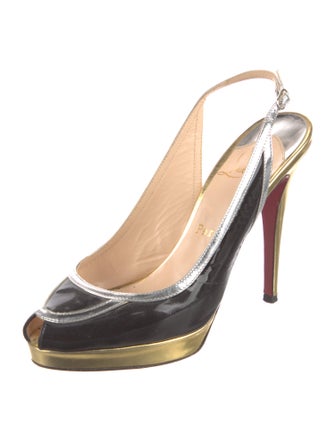 Christian Louboutin Patent Leather Slingback Pumps