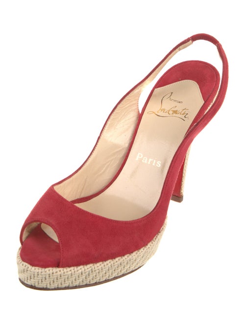 Christian Louboutin Suede Braided Accents Slingback Pumps