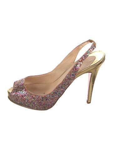 Christian Louboutin Pumps Glitter Accents Slingback Us6.5, It36.5 | 6.5