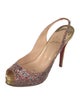 Christian Louboutin Glitter Glitter Accents Slingback Pumps