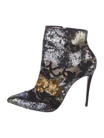 Christian Louboutin Mesh Lace Pattern Boots