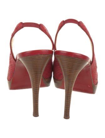 Christian Louboutin Raffia Slingback Sandals
