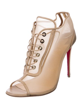 Christian Louboutin Open Ondessa Mesh Lace-Up Boots