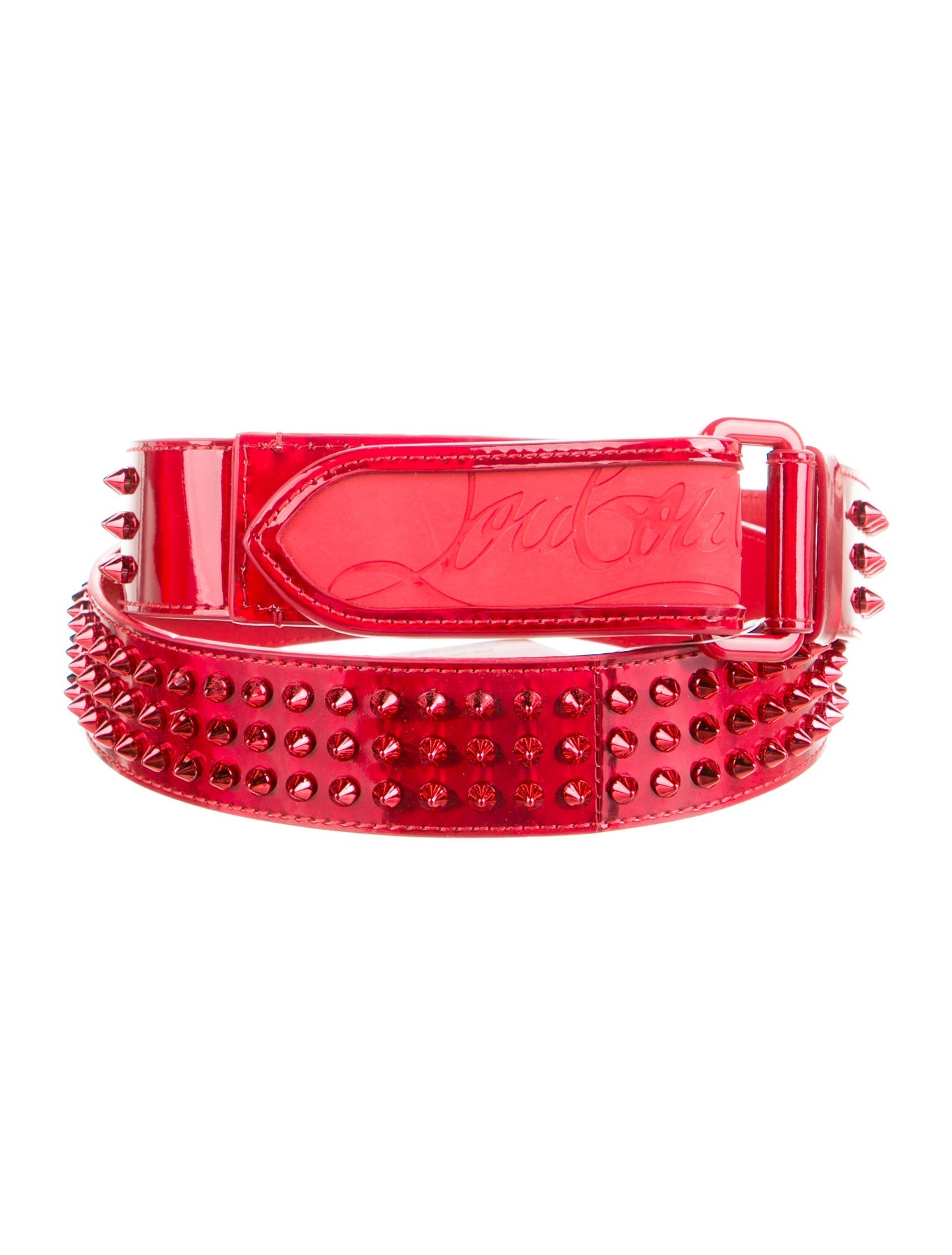 Christian Louboutin Patent Leather Studded Accents Belt