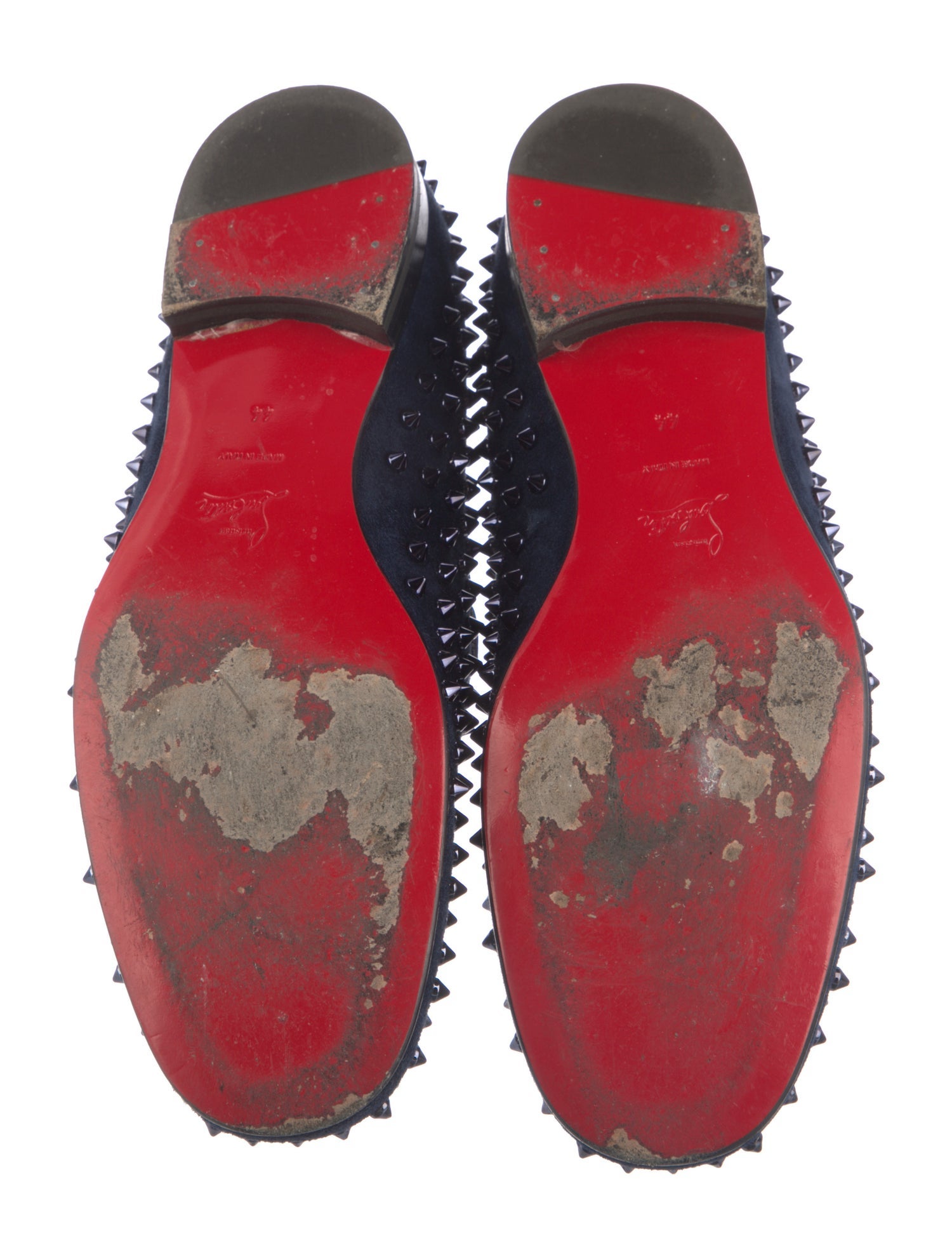 Christian Louboutin Spike Accents Suede Slippers