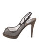 Christian Louboutin Mesh Lace Pattern Slingback Pumps