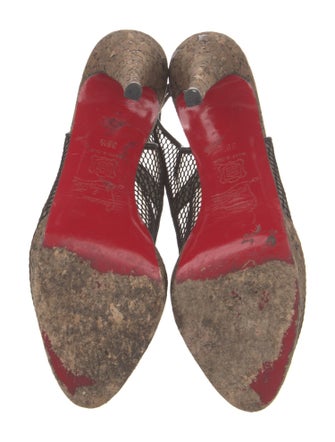 Christian Louboutin Mesh Lace Pattern Slingback Pumps