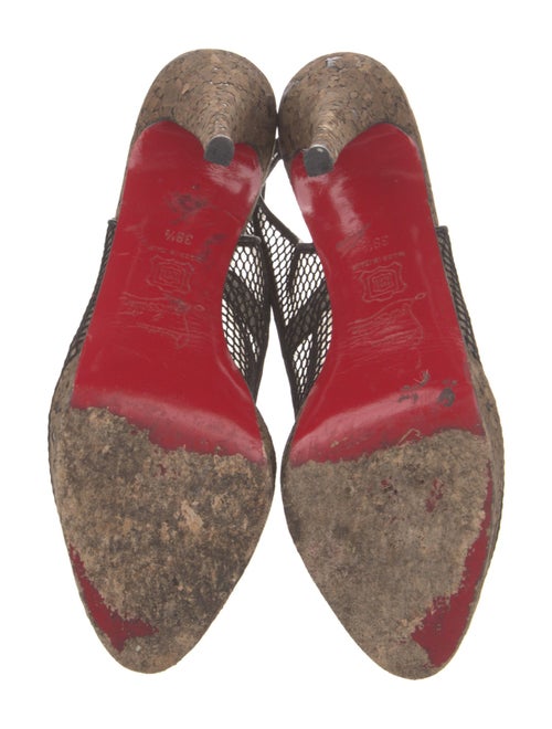 Christian Louboutin Mesh Lace Pattern Slingback Pumps
