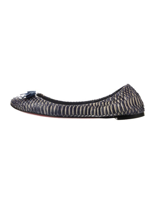 Christian Louboutin Snakeskin Animal Print Ballet Flats