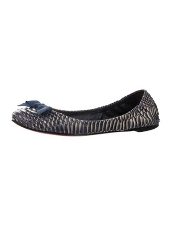 Christian Louboutin Snakeskin Animal Print Ballet Flats