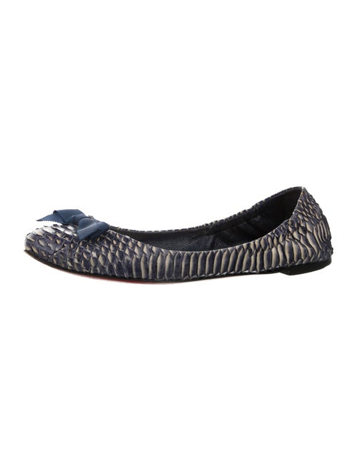 Christian Louboutin Snakeskin Animal Print Ballet Flats