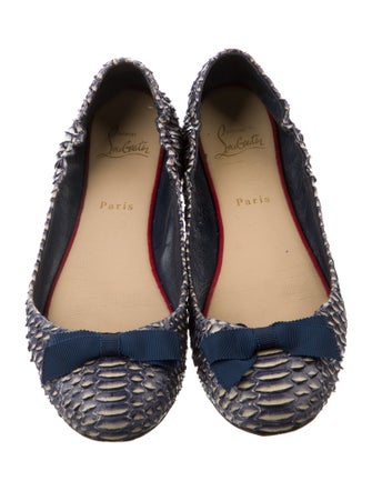 Christian Louboutin Snakeskin Animal Print Ballet Flats