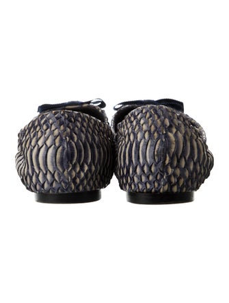 Christian Louboutin Snakeskin Animal Print Ballet Flats