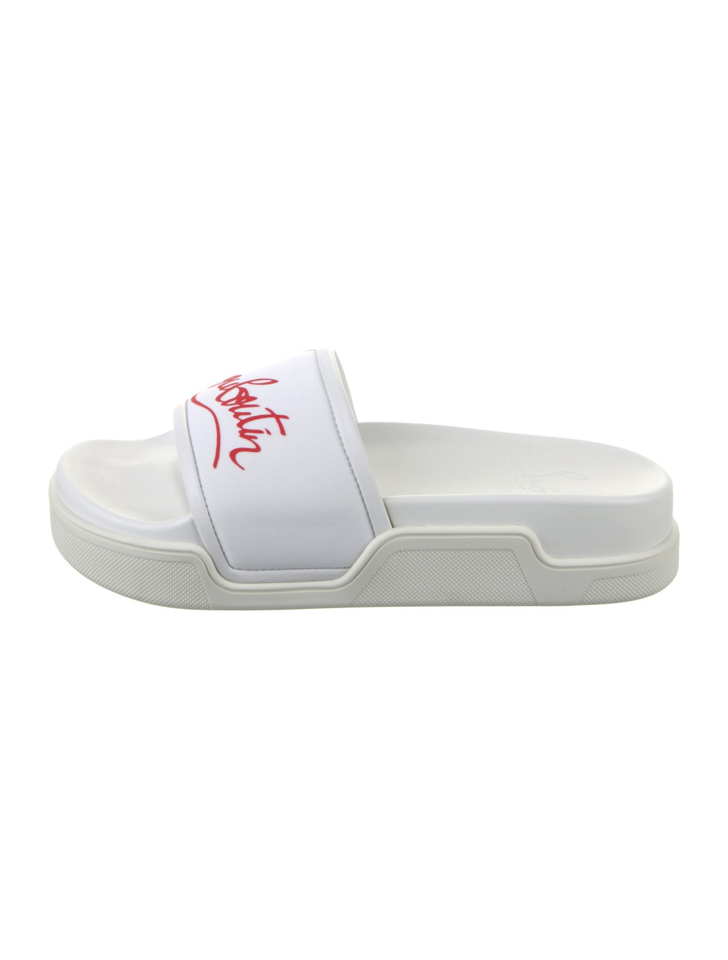 Christian Louboutin Neoprene Graphic Print Slides