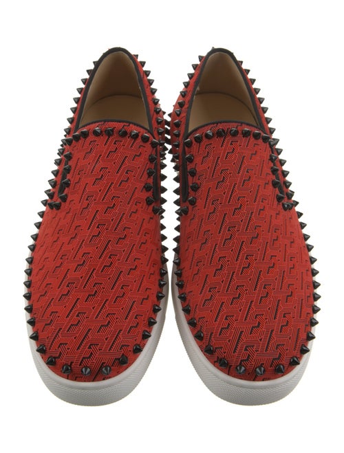Christian Louboutin Spike Accents Canvas Sneakers