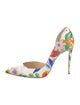 Christian Louboutin Satin Floral Print D'Orsay Pumps