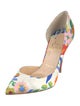Christian Louboutin Satin Floral Print D'Orsay Pumps