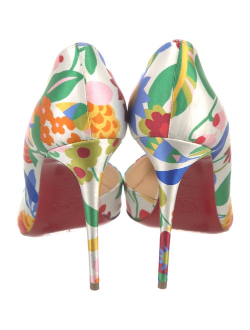 Christian Louboutin Satin Floral Print D'Orsay Pumps