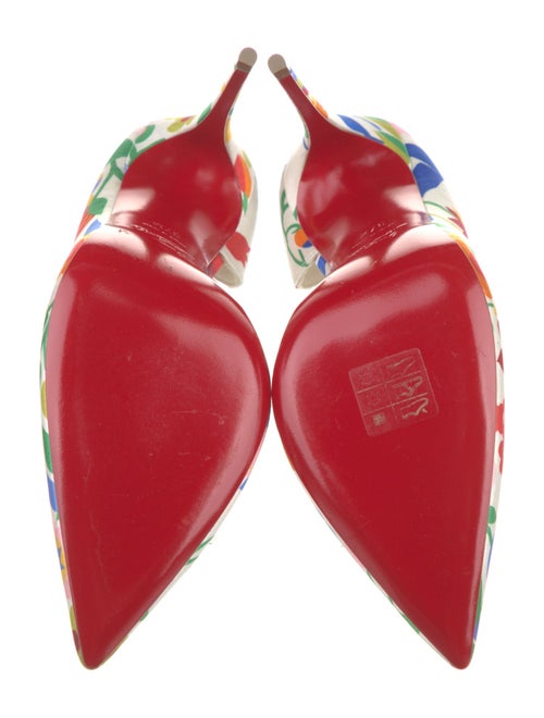 Christian Louboutin Satin Floral Print D'Orsay Pumps