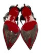Christian Louboutin Leather Floral Print Pumps