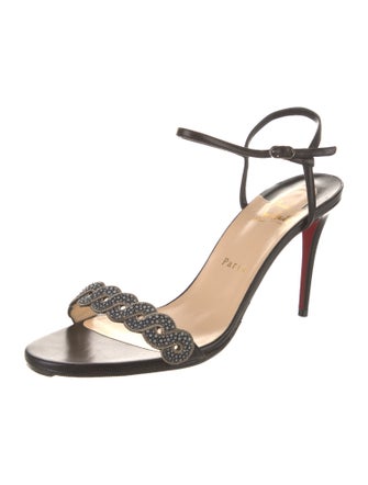 Christian Louboutin Leather Chain-Link Accents Sandals