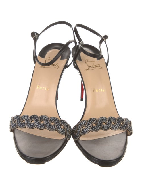 Christian Louboutin Leather Chain-Link Accents Sandals