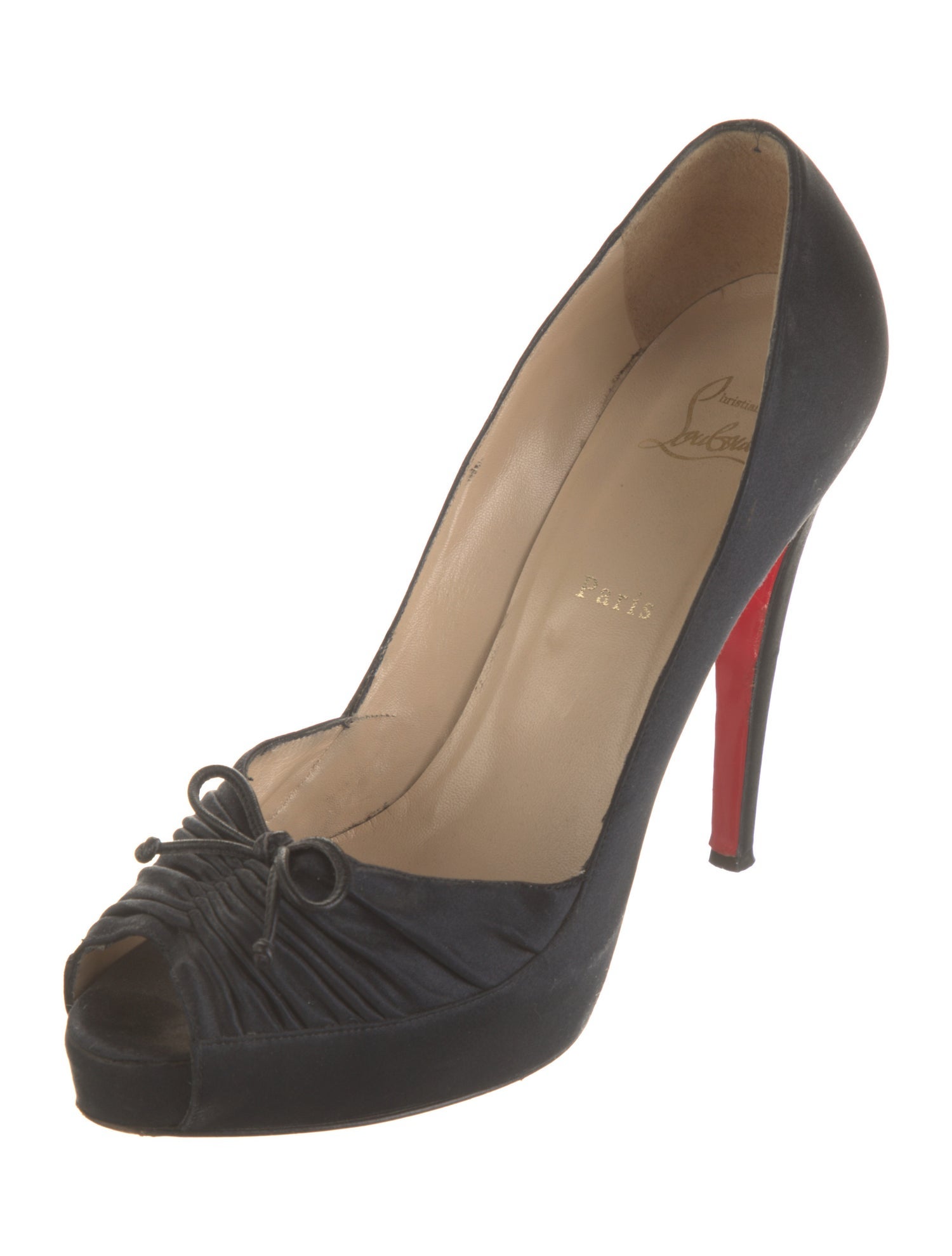 Christian Louboutin Satin Bow Accents Sandals