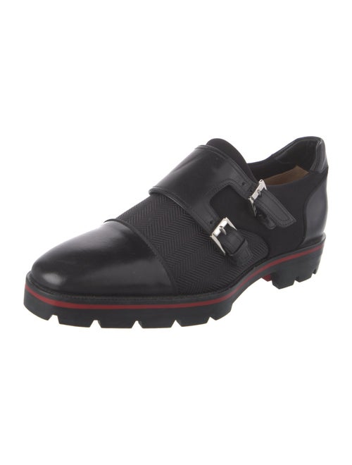 Christian Louboutin Nylon Leather Trim Embellishment Monk Straps