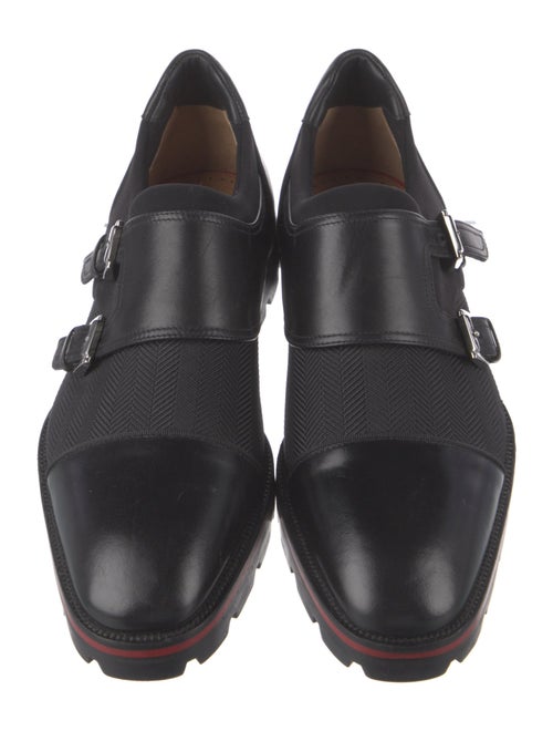 Christian Louboutin Nylon Leather Trim Embellishment Monk Straps