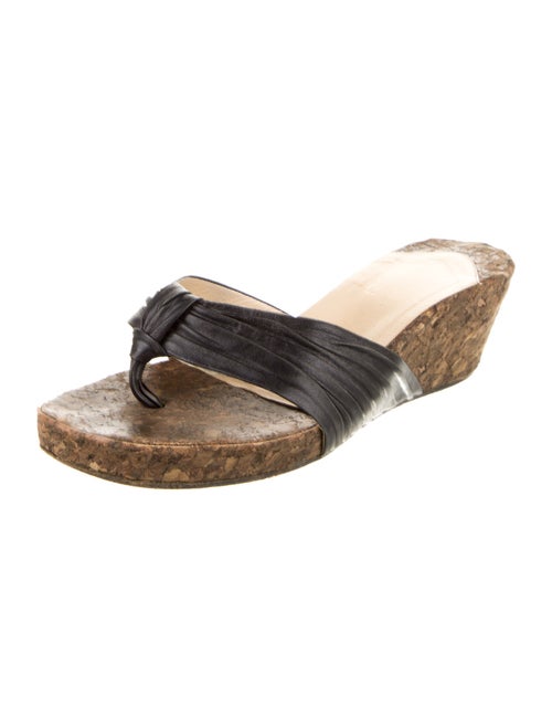 Christian Louboutin Leather Pleated Accents Espadrilles