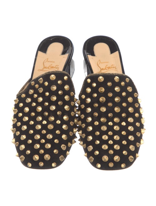 Christian Louboutin Spike Accents Suede Mules