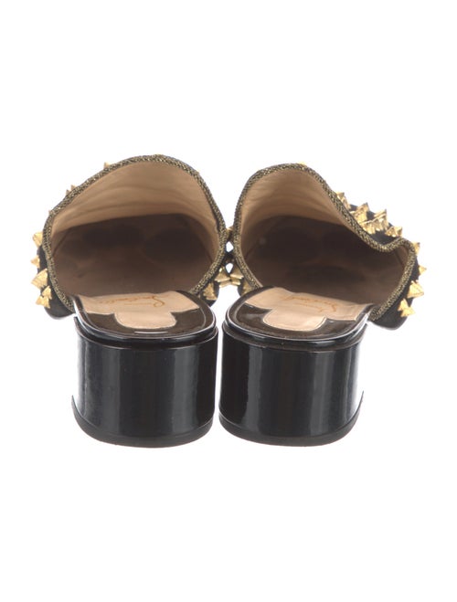 Christian Louboutin Spike Accents Suede Mules