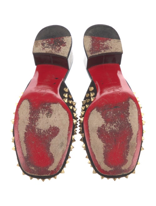 Christian Louboutin Spike Accents Suede Mules