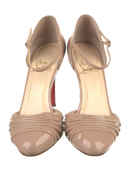 Christian Louboutin Patent Leather Mesh Accents D'Orsay Pumps