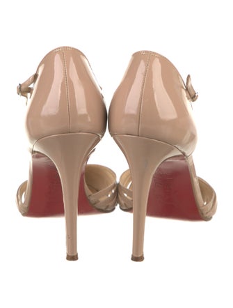Christian Louboutin Patent Leather Mesh Accents D'Orsay Pumps