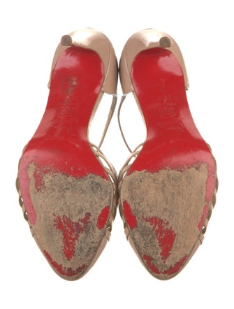 Christian Louboutin Patent Leather Mesh Accents D'Orsay Pumps