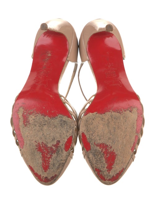 Christian Louboutin Patent Leather Mesh Accents D'Orsay Pumps