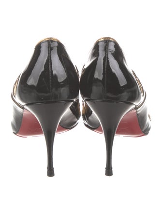 Christian Louboutin Patent Leather Mesh Accents Pumps