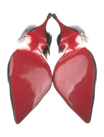 Christian Louboutin Patent Leather Mesh Accents Pumps