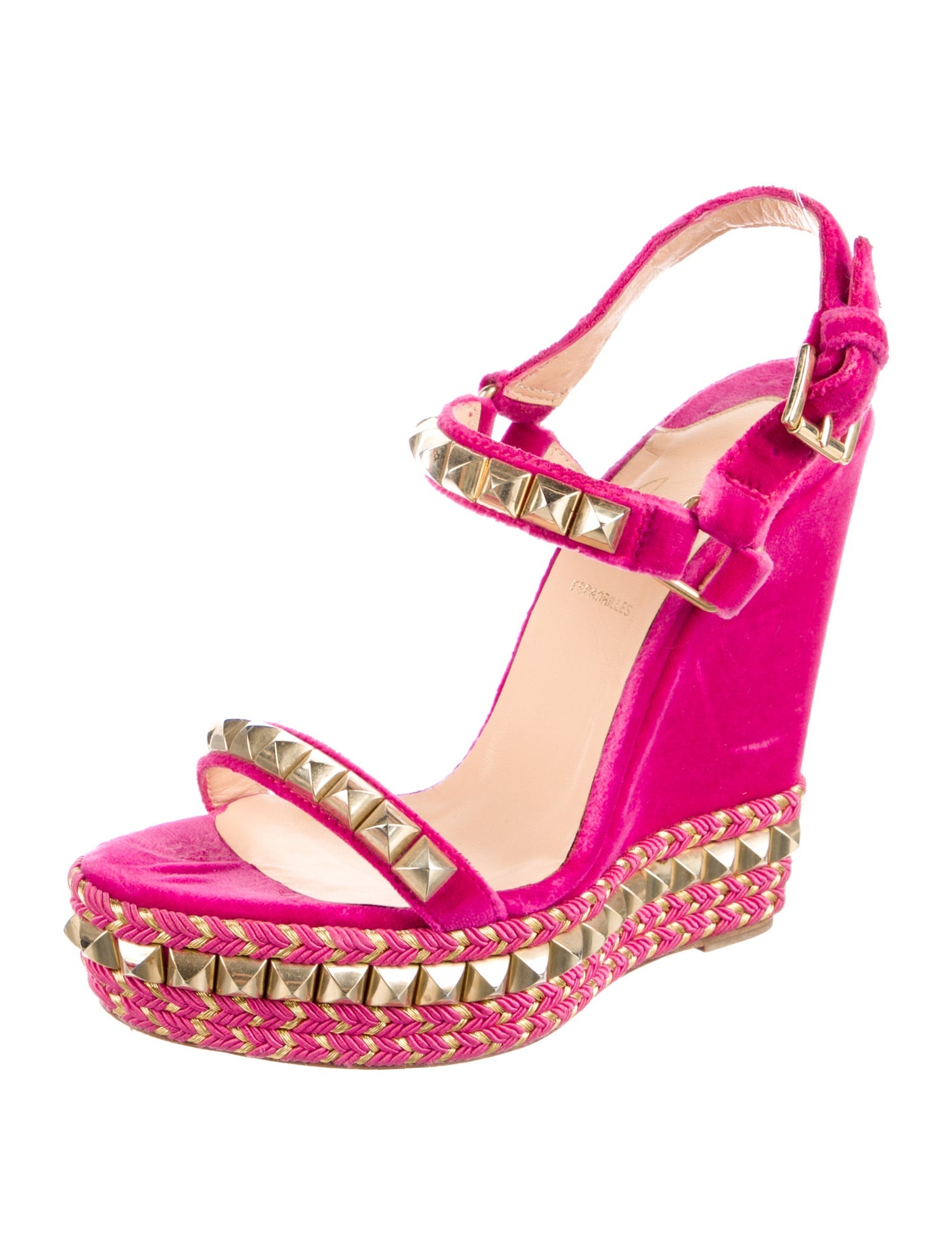 Christian Louboutin Velvet Studded Accents Espadrilles