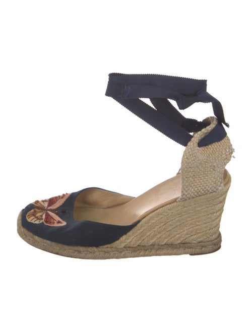 Christian Louboutin Canvas Beaded Accents D'Orsay Pumps